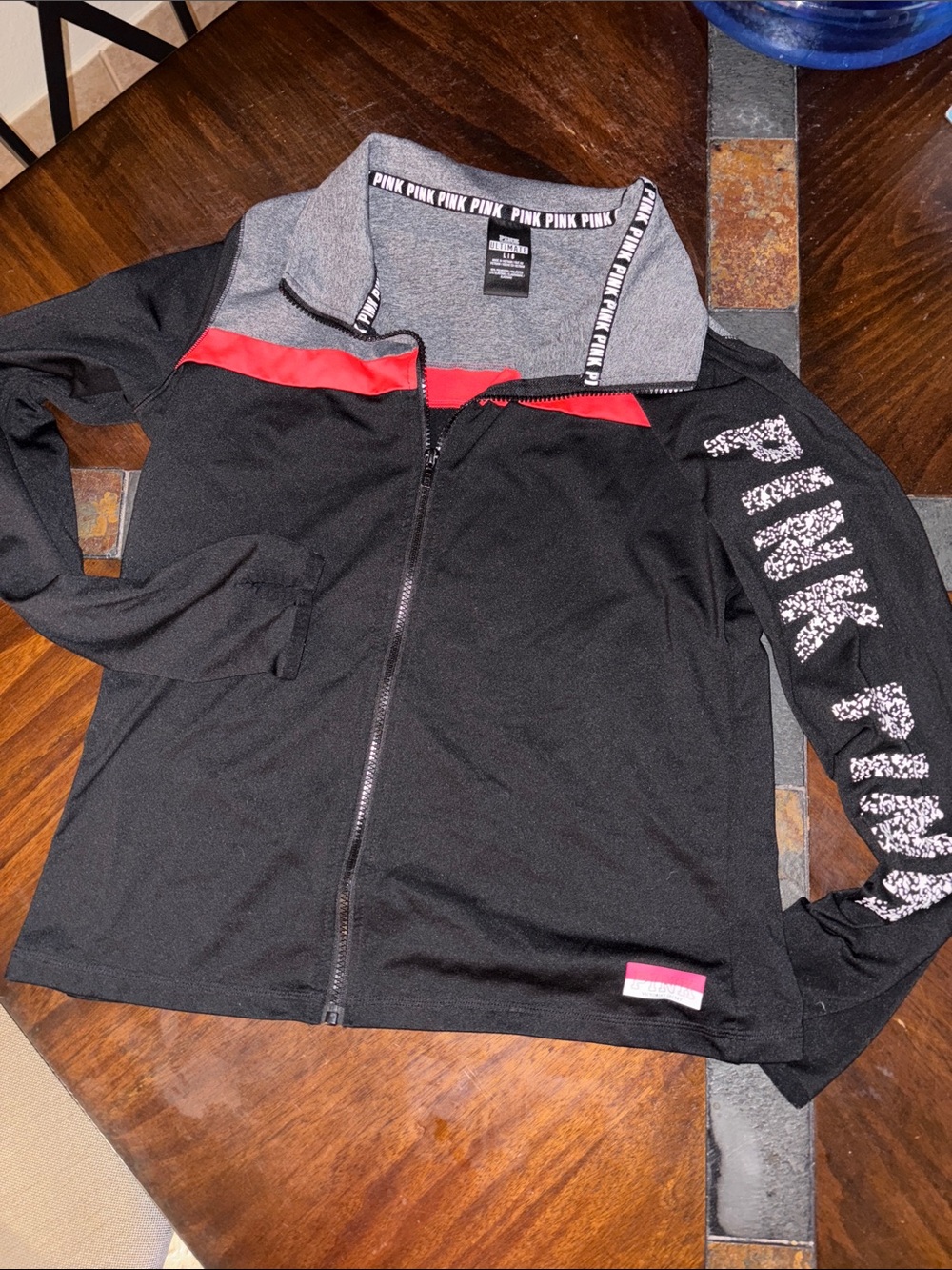 Victoria's Secret PINK Black Top with Pink Label